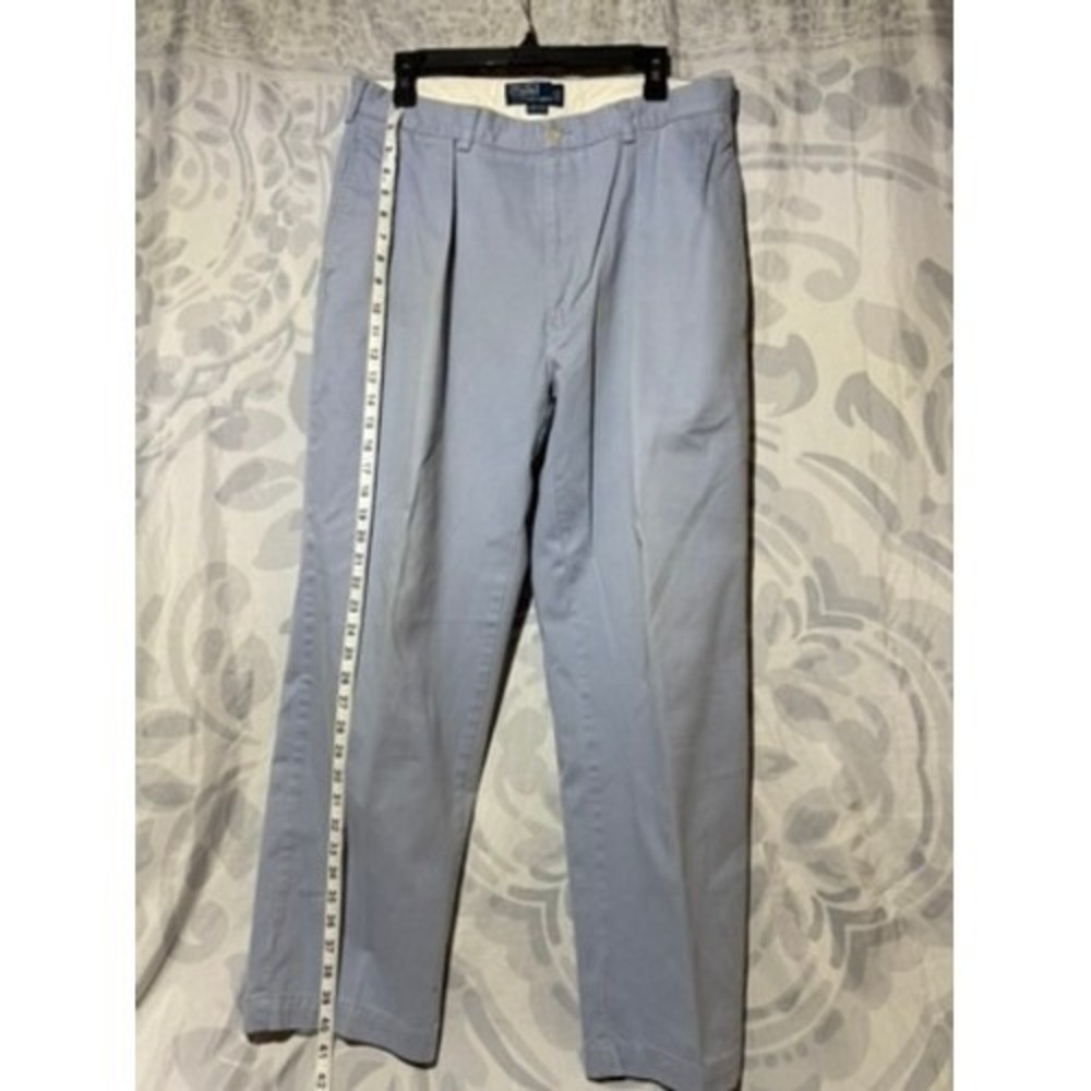 Polo Ralph Lauren Andrew Pant Classic Chino Dusty Blue Pants 36/30 Pleated Front